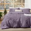imageBedsure Boho Comforter Set Queen  Olive Green Tufted Queen Size Comforter 3 Pieces FarmhouseStyle Embroidery Bed Set Soft Fluffy Geometric Pattern Bedding for All Seasons26  Grayish Purple  Elegant