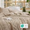 imageBedsure Boho Comforter Set Queen  Olive Green Tufted Queen Size Comforter 3 Pieces FarmhouseStyle Embroidery Bed Set Soft Fluffy Geometric Pattern Bedding for All Seasons09  Khaki  Elegant
