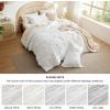 imageBedsure Boho Comforter Set Queen  Olive Green Tufted Queen Size Comforter 3 Pieces FarmhouseStyle Embroidery Bed Set Soft Fluffy Geometric Pattern Bedding for All Seasons02  White  Diamond Like