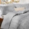imageBedsure Boho Comforter Set Queen  Olive Green Tufted Queen Size Comforter 3 Pieces FarmhouseStyle Embroidery Bed Set Soft Fluffy Geometric Pattern Bedding for All Seasons18  Light Grey  Elegant