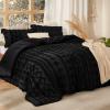 imageBedsure Boho Comforter Set Queen  Olive Green Tufted Queen Size Comforter 3 Pieces FarmhouseStyle Embroidery Bed Set Soft Fluffy Geometric Pattern Bedding for All Seasons20  Black  Elegant