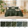 imageBedsure Boho Comforter Set Queen  Olive Green Tufted Queen Size Comforter 3 Pieces FarmhouseStyle Embroidery Bed Set Soft Fluffy Geometric Pattern Bedding for All Seasons14  Olive Green  Elegant