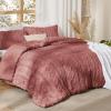 imageBedsure Boho Comforter Set Queen  Olive Green Tufted Queen Size Comforter 3 Pieces FarmhouseStyle Embroidery Bed Set Soft Fluffy Geometric Pattern Bedding for All Seasons25  Grayish Pink  Elegant