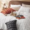 imageBedsure Boho Comforter Set Queen  Olive Green Tufted Queen Size Comforter 3 Pieces FarmhouseStyle Embroidery Bed Set Soft Fluffy Geometric Pattern Bedding for All Seasons02  Bright White  Elegant