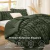 imageBedsure Boho Comforter Set Queen  Olive Green Tufted Queen Size Comforter 3 Pieces FarmhouseStyle Embroidery Bed Set Soft Fluffy Geometric Pattern Bedding for All Seasons14  Olive Green  Elegant