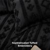 imageBedsure Boho Comforter Set Queen  Olive Green Tufted Queen Size Comforter 3 Pieces FarmhouseStyle Embroidery Bed Set Soft Fluffy Geometric Pattern Bedding for All Seasons20  Black  Elegant