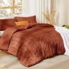 imageBedsure Boho Comforter Set Queen  Olive Green Tufted Queen Size Comforter 3 Pieces FarmhouseStyle Embroidery Bed Set Soft Fluffy Geometric Pattern Bedding for All Seasons27  Terracotta  Elegant