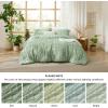 imageBedsure Boho Comforter Set Queen  Olive Green Tufted Queen Size Comforter 3 Pieces FarmhouseStyle Embroidery Bed Set Soft Fluffy Geometric Pattern Bedding for All Seasons13  Sage Green  Elegant