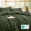 imageBedsure Boho Comforter Set Queen  Olive Green Tufted Queen Size Comforter 3 Pieces FarmhouseStyle Embroidery Bed Set Soft Fluffy Geometric Pattern Bedding for All Seasons14  Olive Green  Elegant