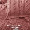 imageBedsure Boho Comforter Set Queen  Olive Green Tufted Queen Size Comforter 3 Pieces FarmhouseStyle Embroidery Bed Set Soft Fluffy Geometric Pattern Bedding for All Seasons25  Grayish Pink  Elegant