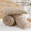 imageBedsure Boho Comforter Set Queen  Olive Green Tufted Queen Size Comforter 3 Pieces FarmhouseStyle Embroidery Bed Set Soft Fluffy Geometric Pattern Bedding for All Seasons09  Khaki  Elegant