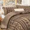 imageBedsure Boho Comforter Set Queen  Olive Green Tufted Queen Size Comforter 3 Pieces FarmhouseStyle Embroidery Bed Set Soft Fluffy Geometric Pattern Bedding for All Seasons10  Light Brown  Elegant