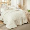 imageBedsure Boho Comforter Set Queen  Olive Green Tufted Queen Size Comforter 3 Pieces FarmhouseStyle Embroidery Bed Set Soft Fluffy Geometric Pattern Bedding for All Seasons11  Ivory  Elegant