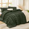 imageBedsure Boho Comforter Set Queen  Olive Green Tufted Queen Size Comforter 3 Pieces FarmhouseStyle Embroidery Bed Set Soft Fluffy Geometric Pattern Bedding for All Seasons14  Olive Green  Elegant