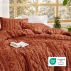 imageBedsure Boho Comforter Set Queen  Olive Green Tufted Queen Size Comforter 3 Pieces FarmhouseStyle Embroidery Bed Set Soft Fluffy Geometric Pattern Bedding for All Seasons27  Terracotta  Elegant