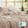 imageBedsure Boho Comforter Set Queen  Olive Green Tufted Queen Size Comforter 3 Pieces FarmhouseStyle Embroidery Bed Set Soft Fluffy Geometric Pattern Bedding for All Seasons09  Khaki  Elegant
