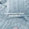 imageBedsure Boho Comforter Set Queen  Olive Green Tufted Queen Size Comforter 3 Pieces FarmhouseStyle Embroidery Bed Set Soft Fluffy Geometric Pattern Bedding for All Seasons20  Light Blue  Elegant