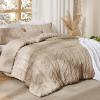 imageBedsure Boho Comforter Set Queen  Olive Green Tufted Queen Size Comforter 3 Pieces FarmhouseStyle Embroidery Bed Set Soft Fluffy Geometric Pattern Bedding for All Seasons09  Khaki  Elegant