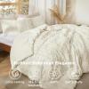 imageBedsure Boho Comforter Set Queen  Olive Green Tufted Queen Size Comforter 3 Pieces FarmhouseStyle Embroidery Bed Set Soft Fluffy Geometric Pattern Bedding for All Seasons11  Ivory  Elegant
