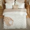 imageBedsure Boho Comforter Set Queen  Olive Green Tufted Queen Size Comforter 3 Pieces FarmhouseStyle Embroidery Bed Set Soft Fluffy Geometric Pattern Bedding for All Seasons03  Ivory  Diamond Like