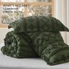 imageBedsure Boho Comforter Set Queen  Olive Green Tufted Queen Size Comforter 3 Pieces FarmhouseStyle Embroidery Bed Set Soft Fluffy Geometric Pattern Bedding for All Seasons14  Olive Green  Elegant
