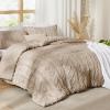 imageBedsure Boho Comforter Set Queen  Olive Green Tufted Queen Size Comforter 3 Pieces FarmhouseStyle Embroidery Bed Set Soft Fluffy Geometric Pattern Bedding for All Seasons09  Khaki  Elegant