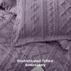 imageBedsure Boho Comforter Set Queen  Olive Green Tufted Queen Size Comforter 3 Pieces FarmhouseStyle Embroidery Bed Set Soft Fluffy Geometric Pattern Bedding for All Seasons26  Grayish Purple  Elegant