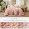 imageBedsure Boho Comforter Set Queen  Olive Green Tufted Queen Size Comforter 3 Pieces FarmhouseStyle Embroidery Bed Set Soft Fluffy Geometric Pattern Bedding for All Seasons24  Light Pink  Elegant