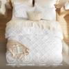 imageBedsure Boho Comforter Set Queen  Olive Green Tufted Queen Size Comforter 3 Pieces FarmhouseStyle Embroidery Bed Set Soft Fluffy Geometric Pattern Bedding for All Seasons02  White  Diamond Like