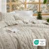 imageBedsure Boho Comforter Set Queen  Olive Green Tufted Queen Size Comforter 3 Pieces FarmhouseStyle Embroidery Bed Set Soft Fluffy Geometric Pattern Bedding for All Seasons08  Linen  Elegant