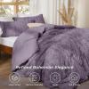 imageBedsure Boho Comforter Set Queen  Olive Green Tufted Queen Size Comforter 3 Pieces FarmhouseStyle Embroidery Bed Set Soft Fluffy Geometric Pattern Bedding for All Seasons26  Grayish Purple  Elegant