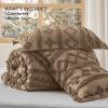 imageBedsure Boho Comforter Set Queen  Olive Green Tufted Queen Size Comforter 3 Pieces FarmhouseStyle Embroidery Bed Set Soft Fluffy Geometric Pattern Bedding for All Seasons10  Light Brown  Elegant