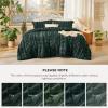imageBedsure Boho Comforter Set Queen  Olive Green Tufted Queen Size Comforter 3 Pieces FarmhouseStyle Embroidery Bed Set Soft Fluffy Geometric Pattern Bedding for All Seasons15  Dark Green  Elegant