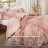 imageBedsure Boho Comforter Set Queen  Olive Green Tufted Queen Size Comforter 3 Pieces FarmhouseStyle Embroidery Bed Set Soft Fluffy Geometric Pattern Bedding for All Seasons24  Light Pink  Elegant