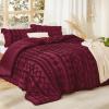 imageBedsure Boho Comforter Set Queen  Olive Green Tufted Queen Size Comforter 3 Pieces FarmhouseStyle Embroidery Bed Set Soft Fluffy Geometric Pattern Bedding for All Seasons27  Burgundy  Elegant