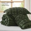imageBedsure Boho Comforter Set Queen  Olive Green Tufted Queen Size Comforter 3 Pieces FarmhouseStyle Embroidery Bed Set Soft Fluffy Geometric Pattern Bedding for All Seasons14  Olive Green  Elegant