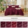 imageBedsure Boho Comforter Set Queen  Olive Green Tufted Queen Size Comforter 3 Pieces FarmhouseStyle Embroidery Bed Set Soft Fluffy Geometric Pattern Bedding for All Seasons27  Burgundy  Elegant