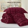 imageBedsure Boho Comforter Set Queen  Olive Green Tufted Queen Size Comforter 3 Pieces FarmhouseStyle Embroidery Bed Set Soft Fluffy Geometric Pattern Bedding for All Seasons27  Burgundy  Elegant