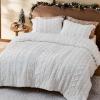 imageBedsure Boho Comforter Set Queen  Olive Green Tufted Queen Size Comforter 3 Pieces FarmhouseStyle Embroidery Bed Set Soft Fluffy Geometric Pattern Bedding for All Seasons02  Bright White  Elegant