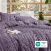 imageBedsure Boho Comforter Set Queen  Olive Green Tufted Queen Size Comforter 3 Pieces FarmhouseStyle Embroidery Bed Set Soft Fluffy Geometric Pattern Bedding for All Seasons26  Grayish Purple  Elegant