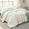imageBedsure Boho Comforter Set Queen  Olive Green Tufted Queen Size Comforter 3 Pieces FarmhouseStyle Embroidery Bed Set Soft Fluffy Geometric Pattern Bedding for All Seasons03  Ivory  Diamond Like