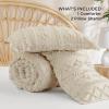 imageBedsure Boho Comforter Set Queen  Olive Green Tufted Queen Size Comforter 3 Pieces FarmhouseStyle Embroidery Bed Set Soft Fluffy Geometric Pattern Bedding for All Seasons01  Beige  Elegant