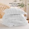 imageBedsure Boho Comforter Set Queen  Olive Green Tufted Queen Size Comforter 3 Pieces FarmhouseStyle Embroidery Bed Set Soft Fluffy Geometric Pattern Bedding for All Seasons02  Bright White  Elegant