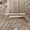imageBedsure Boho Comforter Set Queen  Olive Green Tufted Queen Size Comforter 3 Pieces FarmhouseStyle Embroidery Bed Set Soft Fluffy Geometric Pattern Bedding for All Seasons09  Khaki  Elegant