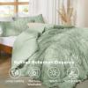 imageBedsure Boho Comforter Set Queen  Olive Green Tufted Queen Size Comforter 3 Pieces FarmhouseStyle Embroidery Bed Set Soft Fluffy Geometric Pattern Bedding for All Seasons13  Sage Green  Elegant