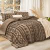 imageBedsure Boho Comforter Set Queen  Olive Green Tufted Queen Size Comforter 3 Pieces FarmhouseStyle Embroidery Bed Set Soft Fluffy Geometric Pattern Bedding for All Seasons10  Light Brown  Elegant