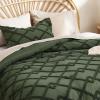 imageBedsure Boho Comforter Set Queen  Olive Green Tufted Queen Size Comforter 3 Pieces FarmhouseStyle Embroidery Bed Set Soft Fluffy Geometric Pattern Bedding for All Seasons05  Olive Green  Diamond Like