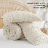 imageBedsure Boho Comforter Set Queen  Olive Green Tufted Queen Size Comforter 3 Pieces FarmhouseStyle Embroidery Bed Set Soft Fluffy Geometric Pattern Bedding for All Seasons01  Beige  Elegant