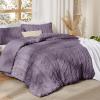 imageBedsure Boho Comforter Set Queen  Olive Green Tufted Queen Size Comforter 3 Pieces FarmhouseStyle Embroidery Bed Set Soft Fluffy Geometric Pattern Bedding for All Seasons26  Grayish Purple  Elegant
