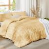 imageBedsure Boho Comforter Set Queen  Olive Green Tufted Queen Size Comforter 3 Pieces FarmhouseStyle Embroidery Bed Set Soft Fluffy Geometric Pattern Bedding for All Seasons12  Yellow  Elegant
